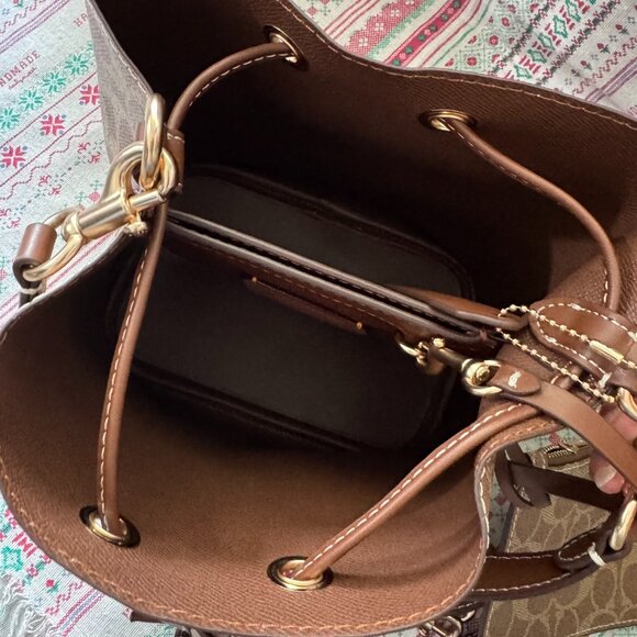 Coach Roan Bucket Bag Signature Canvas Tan/Brown - Picture 6 of 10